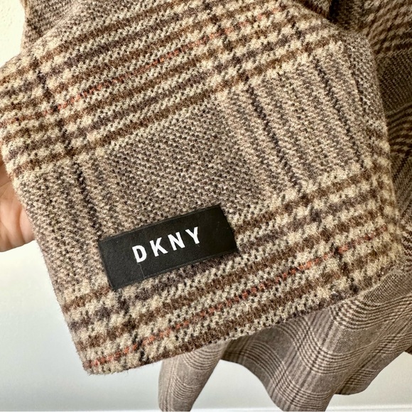 DKNY Walker Single-Breasted Plaid Wool-Blend Coat Brown Size 3X - Picture 7 of 14